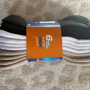 FootJoy Black, White, and Tan Casual Socks - 6 Pack